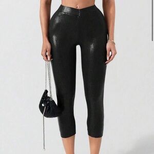 SHEIN black faux leather leggings Size XS